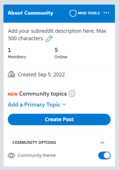 subreddit description and topic
