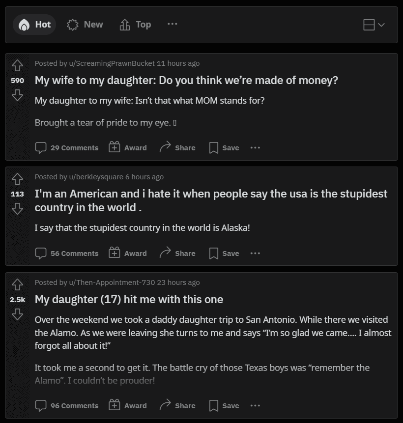 dadjokes subreddit hot page